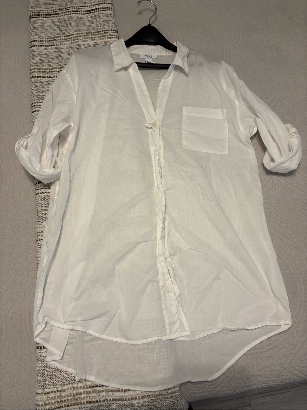 Classic White Long Cotton shirt sleeved Shirt/nightdress/ cover up